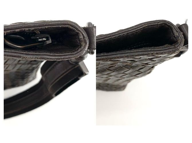 Bottega Veneta Borsa Messenger Intrecciato Crossbody Marrone - vista 8
