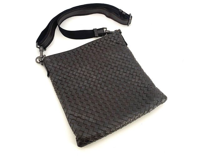 Bottega Veneta Borsa Messenger Intrecciato Crossbody Marrone - vista 9