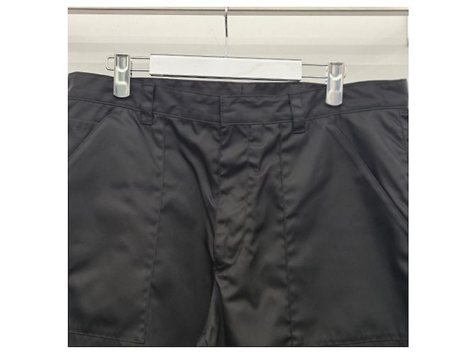 Prada Pantaloni in nylon da uomo con logo triangle non utilizzati Nero - vista 5