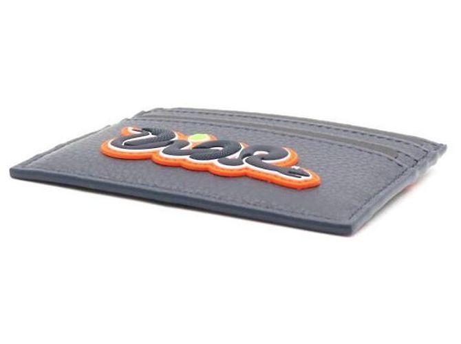 Dior Navy Blue Grain Leather Card Wallet with KAWS Snake Patch - view 6