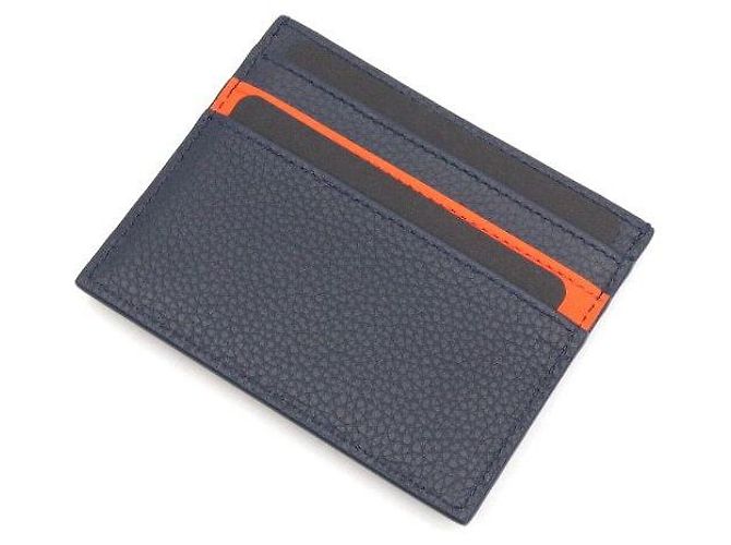 Dior Navy Blue Grain Leather Card Wallet with KAWS Snake Patch - view 7
