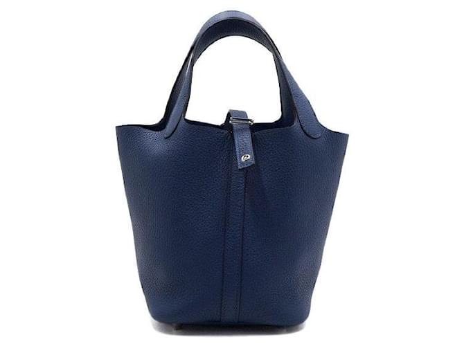 Hermès Borsa Tote Picotin Lock Blu - vista 2