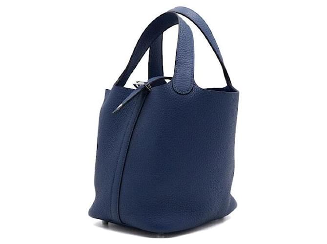 Hermès Borsa Tote Picotin Lock Blu - vista 3