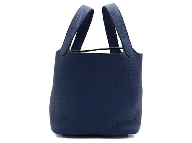 Hermès Borsa Tote Picotin Lock Blu - vista 7