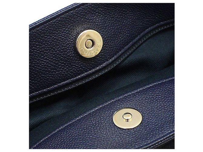 Chanel Borsa a tracolla Navy Caviar House and Carry Gold-tone Blu - vista 10