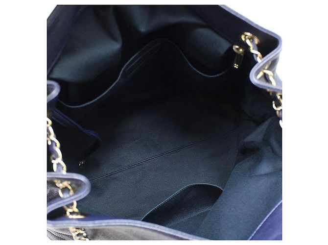 Chanel Borsa a tracolla Navy Caviar House and Carry Gold-tone Blu - vista 11