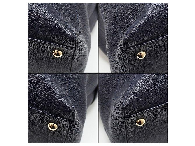 Chanel Borsa a tracolla Navy Caviar House and Carry Gold-tone Blu - vista 12