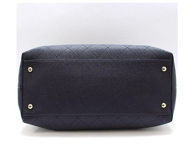 Chanel Borsa a tracolla Navy Caviar House and Carry Gold-tone Blu - vista 5