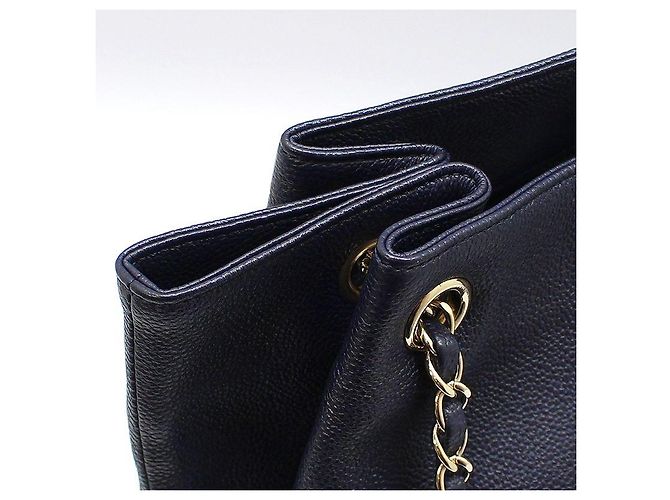 Chanel Borsa a tracolla Navy Caviar House and Carry Gold-tone Blu - vista 7