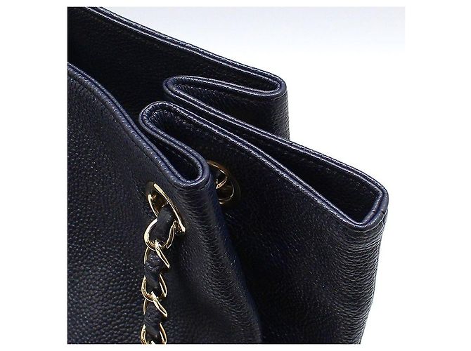 Chanel Borsa a tracolla Navy Caviar House and Carry Gold-tone Blu - vista 8