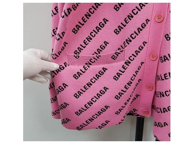 Balenciaga All Over Cardigan Rosa Schwarz Größe - Ansicht 4