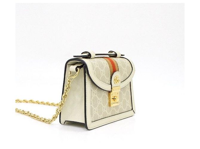 Gucci Borsa a tracolla e crossbody Ophidia GG Mini Chain Bianco - vista 3