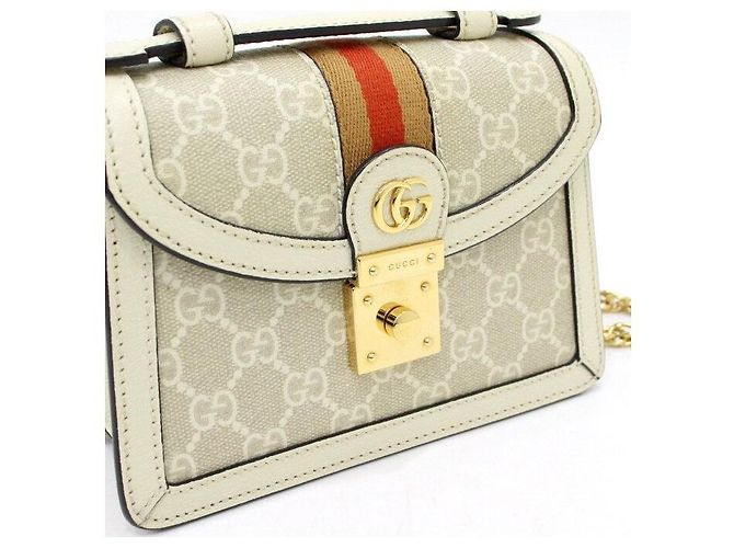 Gucci Borsa a tracolla e crossbody Ophidia GG Mini Chain Bianco - vista 8