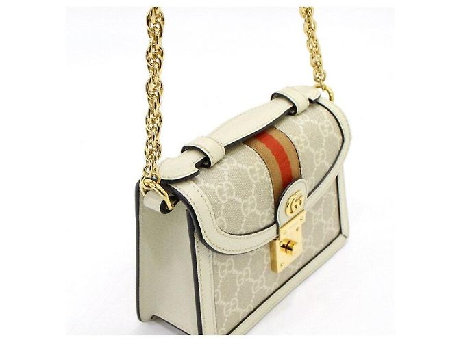 Gucci Borsa a tracolla e crossbody Ophidia GG Mini Chain Bianco - vista 9
