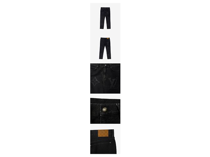 Louis Vuitton Pantaloni in denim monogram con non utilizzato Marrone - vista 2