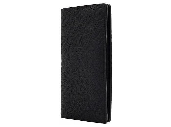 Louis Vuitton Black Monogram Taurillon Leather Brazza Wallet for Men - view 2