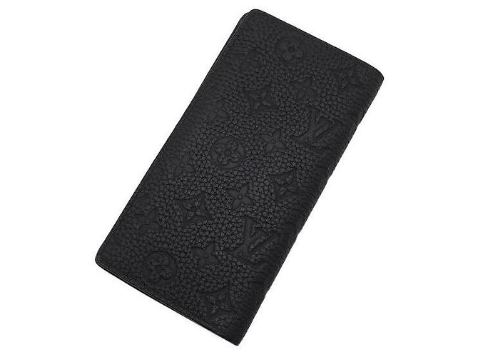 Louis Vuitton Black Monogram Taurillon Leather Brazza Wallet for Men - view 7