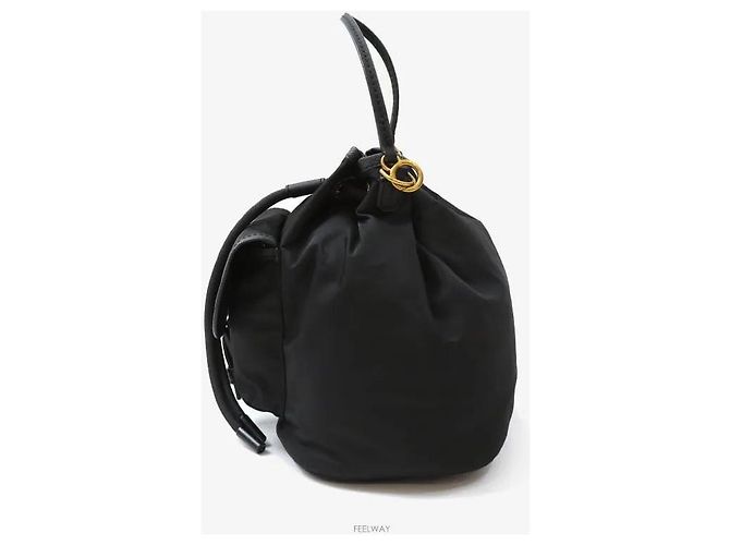 Tory Burch Borsa a secchiello con coulisse a tracolla nera - vista 2