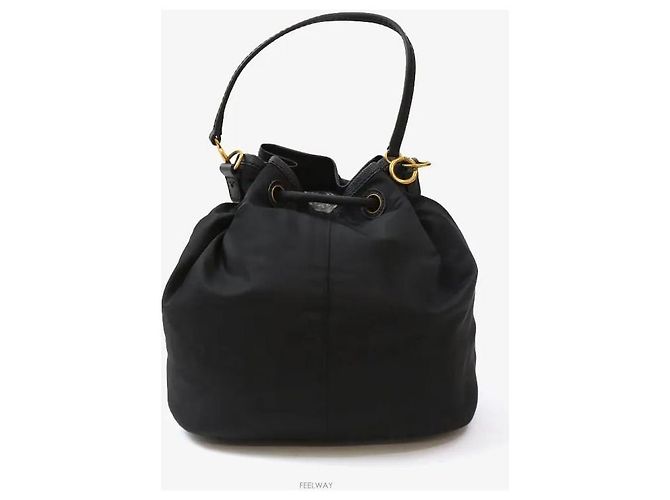 Tory Burch Borsa a secchiello con coulisse a tracolla nera - vista 3