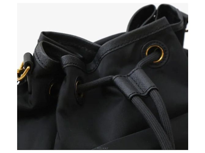 Tory Burch Borsa a secchiello con coulisse a tracolla nera - vista 5