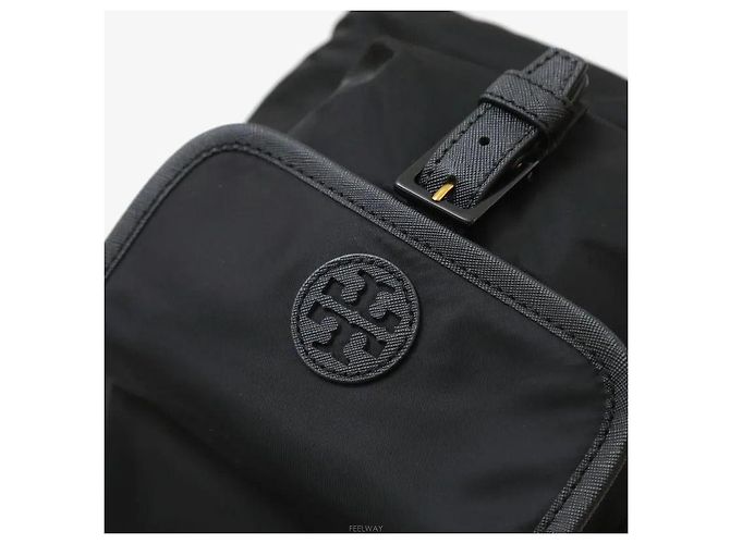 Tory Burch Borsa a secchiello con coulisse a tracolla nera - vista 6