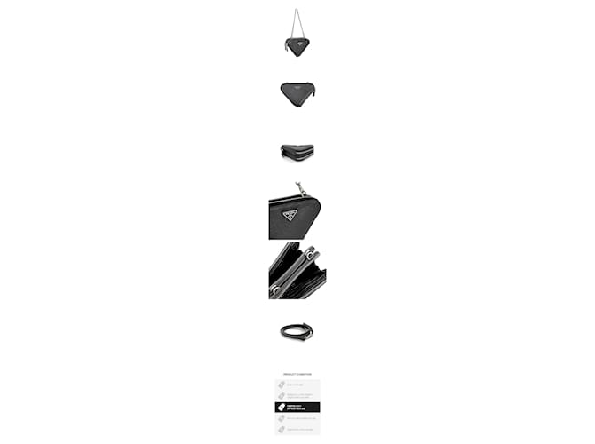 Prada Borsa a tracolla Triangle Pouch Nera Nero - vista 2