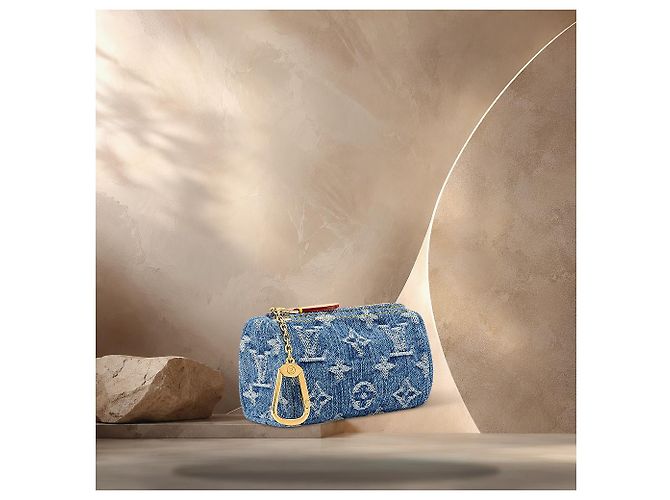 Louis Vuitton Necessaire Speedy Denim Blue - vista 3