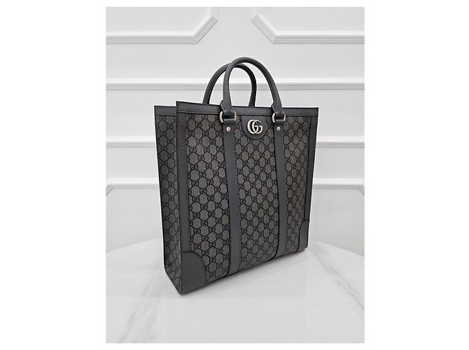 Gucci Borsa Tote Ophidia Grey GG Supreme Marrone - vista 3