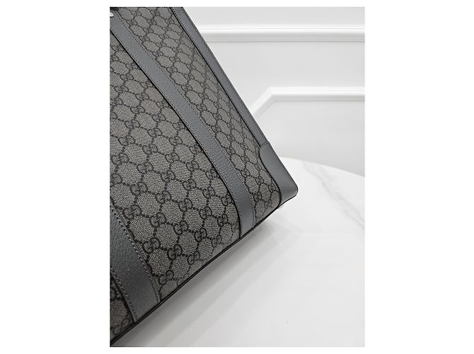 Gucci Borsa Tote Ophidia Grey GG Supreme Marrone - vista 4