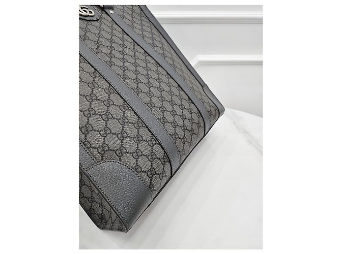 Gucci Borsa Tote Ophidia Grey GG Supreme Marrone - vista 5