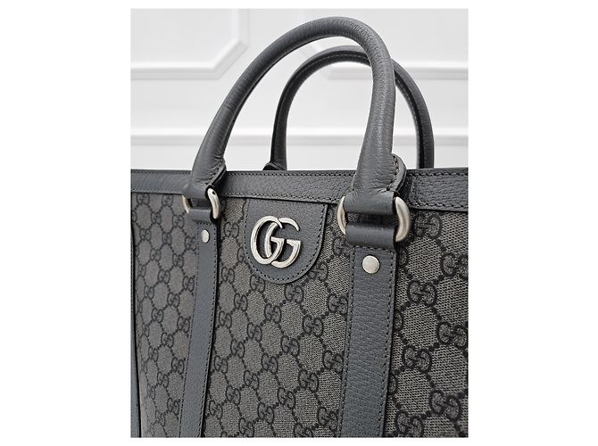 Gucci Borsa Tote Ophidia Grey GG Supreme Marrone - vista 7