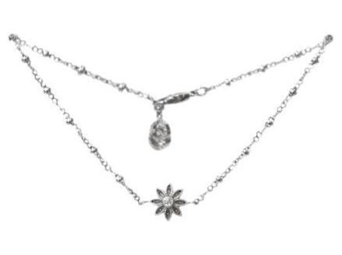 Gucci Pulseira de corrente Flora em ouro branco e diamantes - view 2
