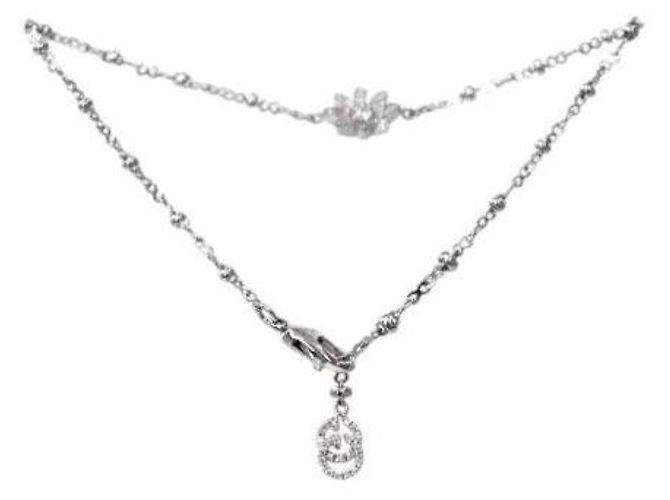 Gucci Pulseira de corrente Flora em ouro branco e diamantes - view 3