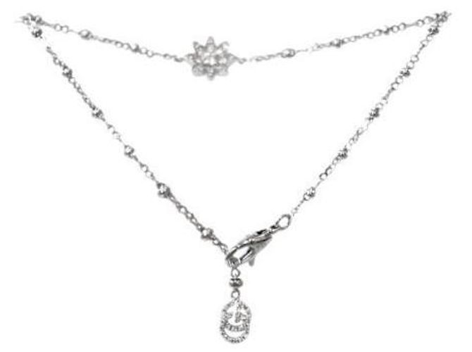 Gucci Pulseira de corrente Flora em ouro branco e diamantes - view 4
