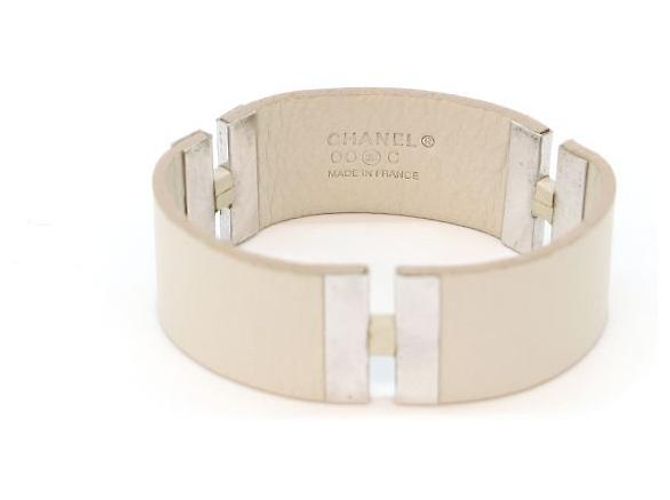 Chanel Bracciale in pelle avorio Bianco - vista 2