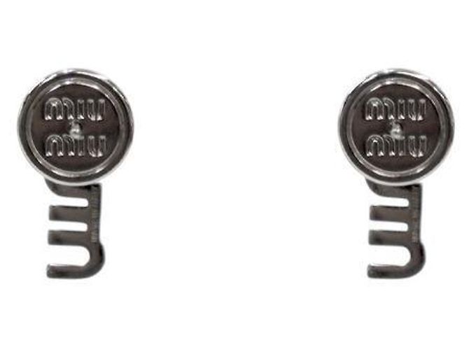 Miu Miu Crystal Logo Silver Ohrringe - Ansicht 3