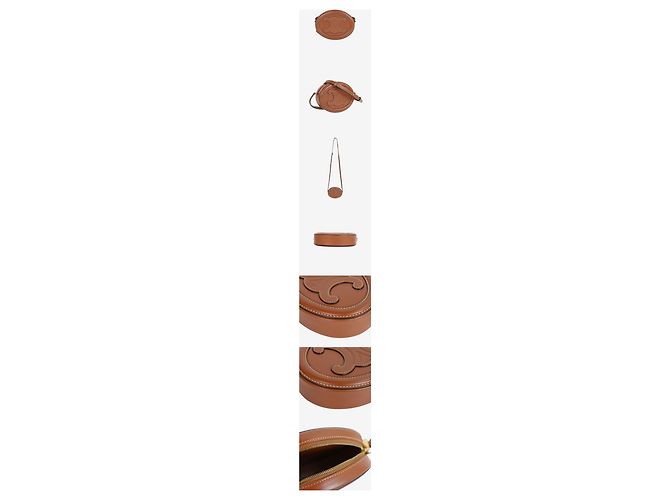 Céline Borsa a tracolla Triomphe Oval Ten Brown Marrone - vista 2