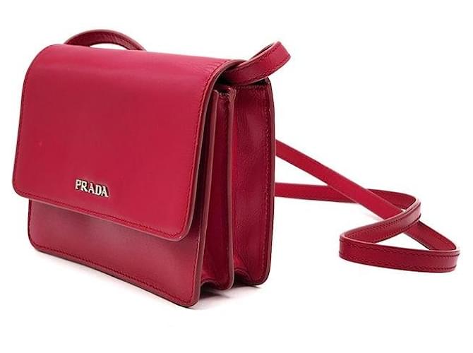 Prada Mini borsa a tracolla con patta Rosso - vista 2