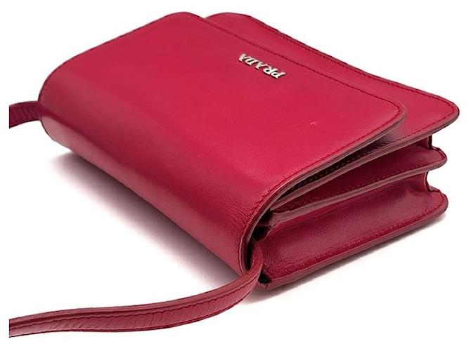 Prada Mini borsa a tracolla con patta Rosso - vista 6