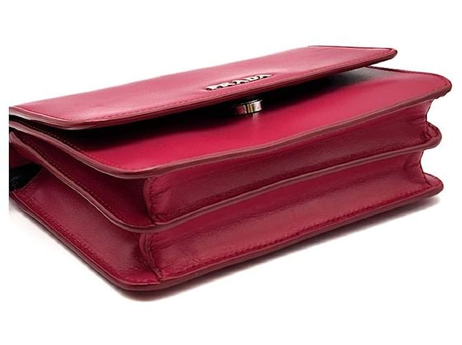 Prada Mini borsa a tracolla con patta Rosso - vista 7