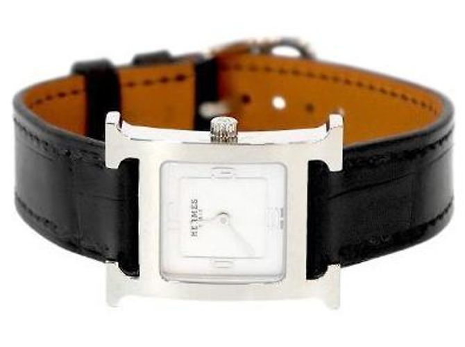 Hermès Quarz-Uhr mit Stundenanzeige Weiß - Ansicht 2