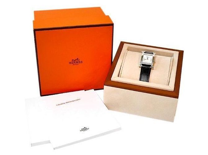 Hermès Quarz-Uhr mit Stundenanzeige Weiß - Ansicht 6