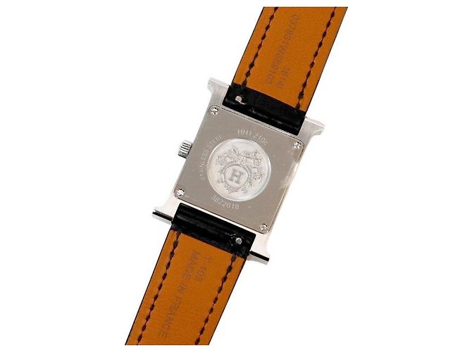 Hermès Quarz-Uhr mit Stundenanzeige Weiß - Ansicht 8