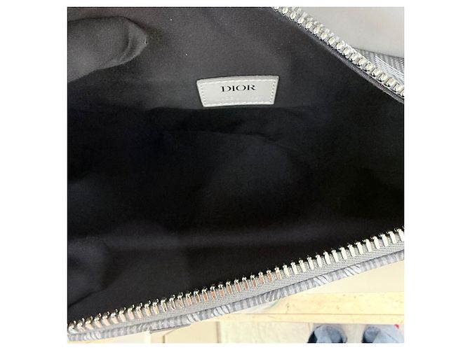 Saddle Dior Borsa a Sella da Uomo Diamond Grigia Marrone - vista 11