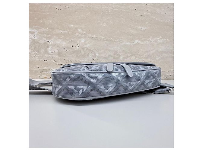 Saddle Dior Borsa a Sella da Uomo Diamond Grigia Marrone - vista 9