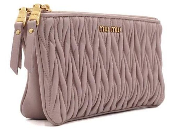 Miu Miu Borsa a Spalla e Borsa a Tracolla in Matelassé Perla Rosa - vista 3