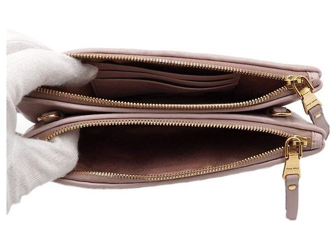 Miu Miu Borsa a Spalla e Borsa a Tracolla in Matelassé Perla Rosa - vista 5