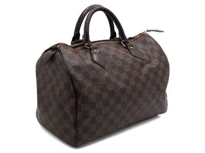 Louis Vuitton Speedy Damier Ebene Canvas Tote Bag Schwarz - Ansicht 3