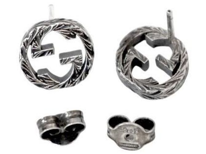 Gucci Orecchini in argento intrecciati neri - vista 4