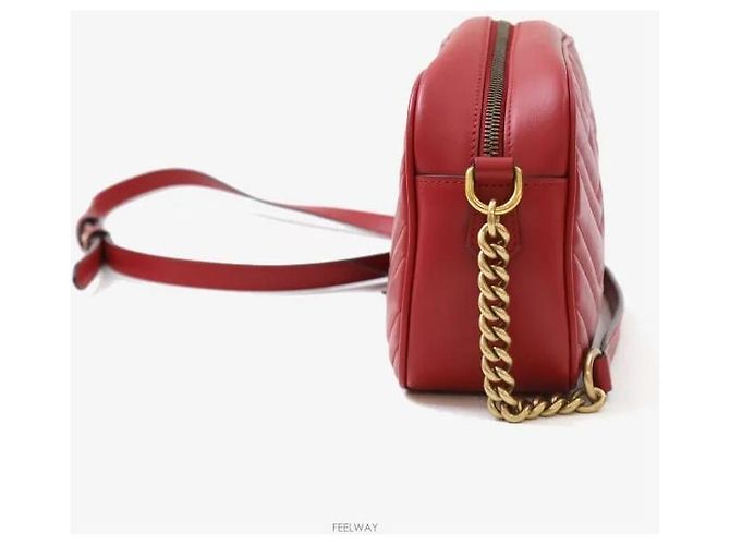 Gucci Borsa a tracolla Marmont Matelassé Rossa con finiture dorate Rosso - vista 2